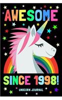 Awesome Since 1998 Unicorn Journal