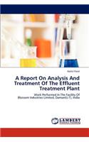 Report On Analysis And Treatment Of The Effluent Treatment Plant