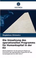 Umsetzung des operationellen Programms für Humankapital in der EU