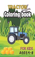 Tractor Coloring Book for Kids Ages 4-8