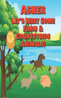 Asher Let's Meet Some Farm & Countryside Animals!: Farm Animals Book for Toddlers - Personalized Baby Books with Your Child's Name in the Story - Children's Books Ages 1-3