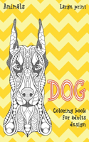 Coloring Book for Adults Design - Animals - Large Print - Dog
