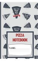 Pizza Notebook: Small funny composition notebook 120 pages (6 x 9 Inch). Vintage Pizza Blank lined notebook for Pizza lovers