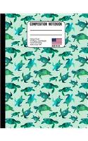 Composition Notebook Wide Ruled: Ocean Sea Turtles Back to School Composition Book for Teachers, Students, Kids and Teens