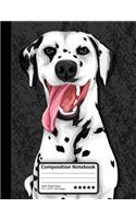 Happy Dalmatian Dog Composition Notebook