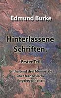 Hinterlassene Schriften. Erster Teil