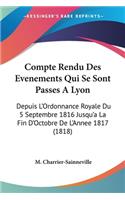 Compte Rendu Des Evenements Qui Se Sont Passes A Lyon