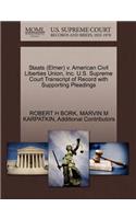 Staats (Elmer) V. American Civil Liberties Union, Inc. U.S. Supreme Court Transcript of Record with Supporting Pleadings