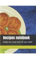 Recipes notebook: Design this recipe book for your taste! size 8,5" x 11", 80 recipes, 164 pages