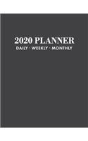2020 Weekly Planner: 2020 Monthly Planner for January 2020 - December 2020 + Monthly Calendar w/ Notes, To Do List Section, Includes Important Dates, Birthday, Goals + N