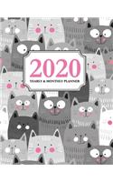 2020 Yearly and Monthly Planner: Calendar Schedule & Agenda - Jan 2020 Through Dec 2020 Organizer - Cute Cats