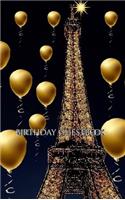 paris themed Eiffel Tower gold ballon Birthday blank guestbook: paris themed Eiffel Tower gold ballon Birthday blank guestbook
