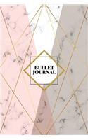 Bullet Journal: Marble + Gold Bullet Journal - 120-Page 1/4 Inch Dot Grid Notebook - 6 X 9 Marble & Gold Perfect Bound Softcover