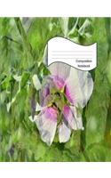 Composition Notebook: College Ruled Blank Lined Journal Diary Beautiful Pink Green Flower Floral Decorated Design