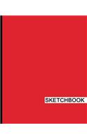 Sketchbook: 8" x 10", Drawing Sketchbook, Unlruled Notebook, Drawing Paper Pad, Solid (Red) - (Sketch book)