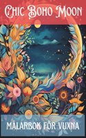 Chic Boho Moon målarbok för vuxna