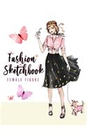 Fashion sketchbook with figure templates for girls