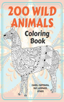 200 Wild Animals - Coloring Book - Camel, Capybara, Rat, Leopard, other