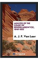MINUTES OF THE COURT OF RENSSELAERSWYCK,