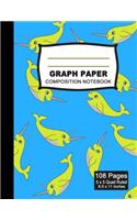 Graph Paper Composition Notebook: Beautiful 8.5 x 11 inch Quad Ruled 5 x 5 square grid journal five squares per inch graphing paper, (Notebooks for Math - Science School and College 