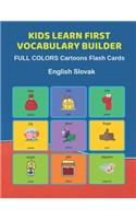 Kids Learn First Vocabulary Builder FULL COLORS Cartoons Flash Cards English Slovak
