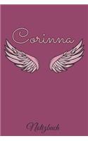 Corinna Notizbuch: Personalisiertes Engel Tage-/ Notizbuch mit dem Vornamen Corinna und ganzen 100 linierten Seiten im 6x9 Zoll Format (ca.DIN A5). Optimal als Schreib