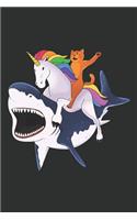 Cat Riding Unicorn Riding Shark Journal
