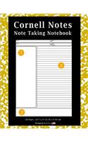 Cornell Notes Note Taking Notebook: School Marble Yellow -Note Taking With Cornell Notes System, Notebook For Home, Office & School [Classic]