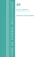 Code of Federal Regulations, Title 40 Protection of the Environment 60 (Appendices), Revised as of July 1, 2021: (Code of Federal Regulations, Title 40 Protection of the Environment)