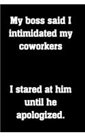 My boss said I intimidated my coworkers. I stared at him until he apologized.