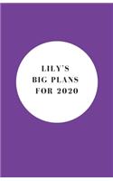 Lily's Big Plans For 2020 - Notebook/Journal/Diary - Personalised Girl/Women's Gift - Birthday/Party Bag Filler - 100 lined pages (Purple)