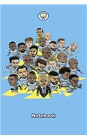 Manchester City Design 11 Notebook For Man City Fans and Lovers: Lined Notebook / Journal Gift, 120 Pages, 6x9, Soft Cover, Matte Finish
