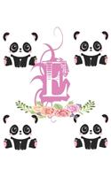 E: panda bear Personalised Initial E Monogram Composition Notebook Journal for Girls and Kids: panda bearNotebook Journal for Girls and Kids(1 4)