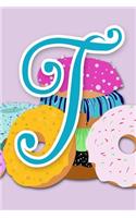 T: Purple Donut Initial Journal for Women, Girls and Teens - ADORABLY UPGRADED INTERIOR INCLUDES DECORATIVE LINED PAGES