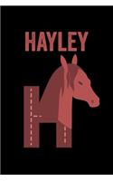 Hayley: Journal (Diary, Notebook) Personalized Custom Name Alphabet Horse Birthday Gift for Girls