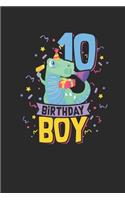 10 Birthday Boy: Graph Paper Notebook (6" x 9" - 120 pages) Birthday Themed Notebook for Daily Journal, Diary, and Gift