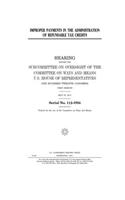 Improper payments in the administration of refundable tax credits