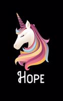 Hope: Personalized Custom Name Unicorn Themed Monthly 2020 Planner (Calendar, To Do List, Monthly Budget, Grocery List, Yearly Financial Goals) Gift for G