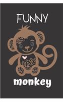 funny monkey: small lined pattern Notebook / Travel Journal with animals on cover to write in (6'' x 9'') 120 pages