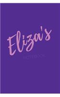 Eliza's Notebook: Eliza 6x9 personalized journal notebook. Attractive girly sassy modern stylish purple pink cover. Arty stylish pretty journal for girls.