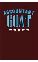 Accountant GOAT: Dark Red, Blue & White Design, Blank College Ruled Line Paper Journal Notebook for Accountants and Their Families. (Bookkeeping and Tax Season 6 x 9