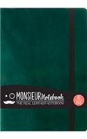 Monsieur Notebook - Real Leather A5 Green Ruled