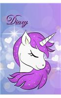 Diary: Girl Horse Unicorn - Diary - Journal - Daybook - Logbook - Dairy Book