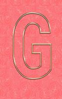 G: Elegant Monogram Letter G Initial Personalized Living Coral Softcover Note Book Diary Lined Writing Journal Notebook Pocket Sized 200 Pages Gold & S