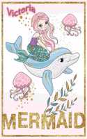 Victoria Mermaid: Wide Ruled Composition Book Diary Lined Journal