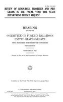 Review of resources, priorities and programs in the fiscal year 2016 State Department budget request