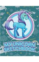 My Unicorn Sketchbook: Blank Unlined Doodle Book V35