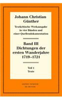 Dichtungen Der Ersten Wanderjahre 1719-1721