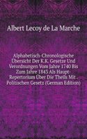 Alphabetisch-Chronologische Ubersicht Der K.K. Gesetze Und Verordnungen Vom Jahre 1740 Bis Zum Jahre 1843 Als Haupt-Repertorium Uber Die Theils Mit . Politischen Gesetz (German Edition)