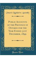 Public Accounts of the Province of Ontario for the Year Ended 31st December, 1899 (Classic Reprint)